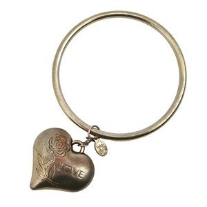 LYDELL puffy heart charm bangle bracelet